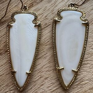 Kendra Scott Skylar Gold & White Mother of Pearl Earrings